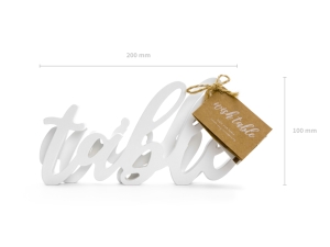 D�ev�n� n�pis Wish table, b�l�, 40x10cm