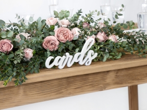 D�ev�n� n�pis Cards, b�l�, 20x10cm