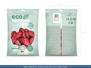 Bal�nky Eco 30cm metalizovan�, sv�tle �erven� (1 bal. / 100 ks)