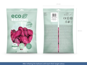 Eco bal�nky 30 cm metalick�, fuchsiov� (1 bal. / 100 ks)