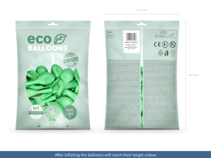 Bal�nky Eco 30cm metalizovan�, m�ta (1 balen� / 100 ks)