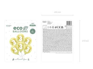 Bal�nky Eco 33 cm, ��slo '' 3 '', sv�tle zlat� (1 bal. / 6 ks)