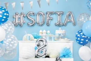 F�liov� bal�n #, 35cm, st��brn�