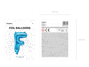 Foliov� balonek P�smeno ''F'', 35cm, modr�