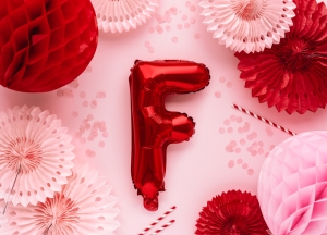 Foliov� bal�nek P�smeno "F", 35cm, �erven�