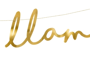 Baner Lama - Lalala Llama, zlat�, 12,5x82cm