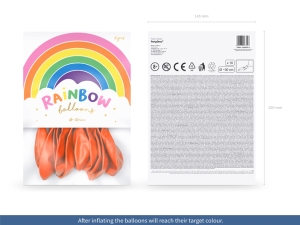 Balonky Rainbow 30cm metalizovan�, oran�ov� (1 bal. / 10 ks)