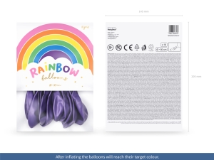 Bal�nky Rainbow 30cm metalizovan�, fialov� (1 bal. / 10 ks)