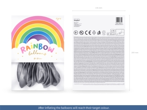 Bal�nky Rainbow 30cm metalizovan�, st��brn� (1 bal. / 10 ks)