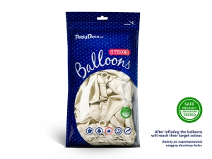 Bal�nky Strong 27cm, Metallic Pure White (1 balen� / 50 ks)