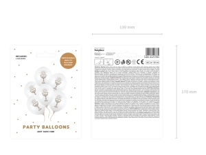 Bal�nky 30cm, IHS, Pastelov� �ist� B�l� (1 bal. / 6 ks.)