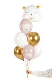 Bal�nky 30 cm, Ledn� medv�d, Pastelov� Tepl� �ed� (1 bal. / 50 ks)