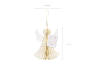 Pap�rov� dekorace honeycomb And�lek, slonov� kost, 15 cm