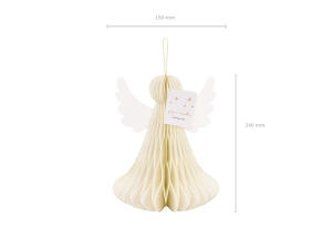 Pap�rov� dekorace honeycomb And�lek, slonov� kost, 24 cm
